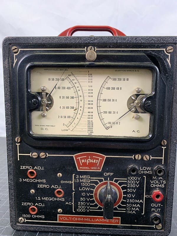 VTG 1948 TRIPLETT 1200 VOLT OHM METER TESTER MULTIMETER