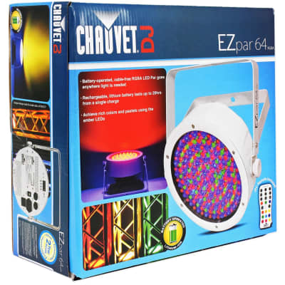 Chauvet DJ EZpar 64 RGBA Battery Power SlimPar Portable Par LED Wash Light White image 3