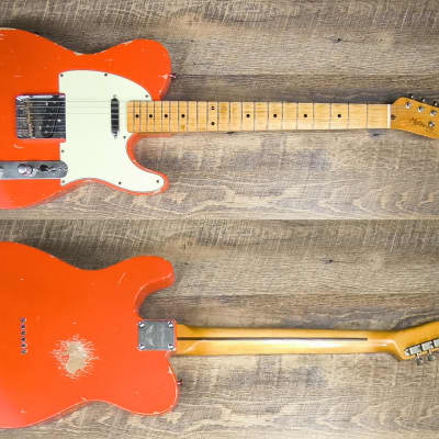 MyDream Partcaster Custom Built - Fiesta Red Relic'Art Bare Knuckles image 1