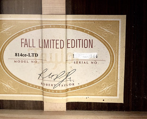Taylor 814CE-LTD Fall Limited  2013 Natural image 1