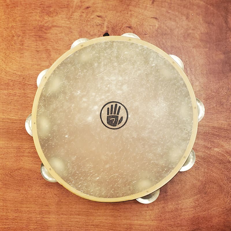 1990s Black Swamp 10" Tambourine with Calfskin Head and Reverb