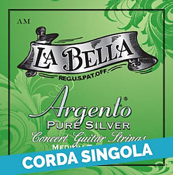 LA BELLA Corda singola La Bella per chitarra classica, modello AM Argento AM6 Scalatura: 041w image 1