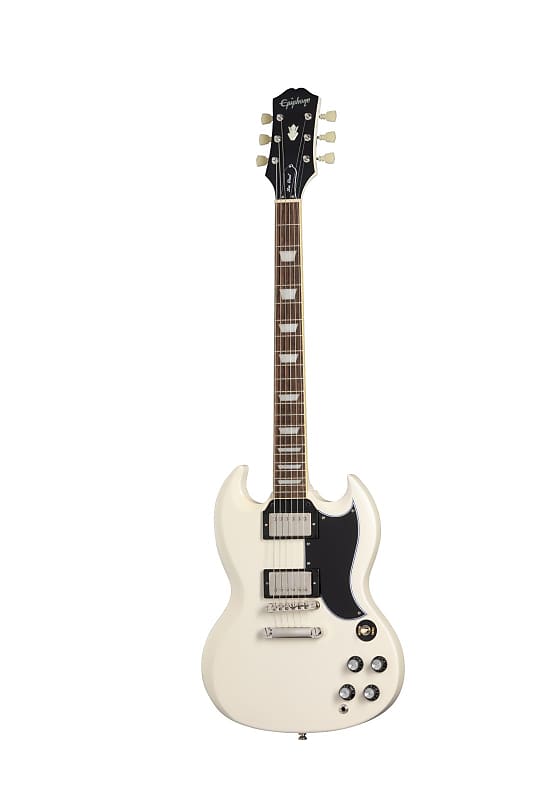 Epiphone 1961 Les Paul SG Standard Electric Guitar - Aged Classic White with Hardshell Case image 1