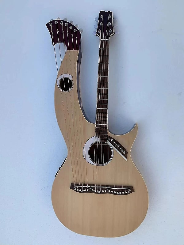 Custom 6+6+8 Strings Harp Guitar Double Necks with EQ Equalizer image 1