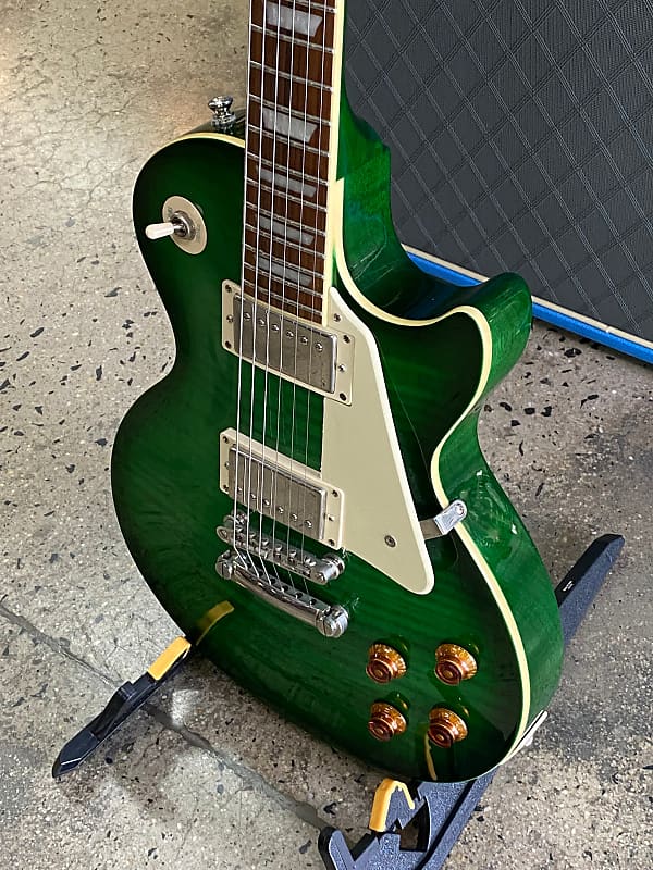 Epiphone Les Paul Standard Emerald Green Tiger W/CASE | Reverb