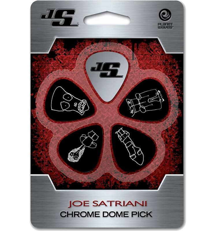 Planet Waves JSCD-01 Joe Satriani Signature Chrome Dome Guitar Picks (4-Pack) image 1