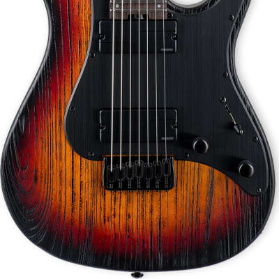 ESP LTD SN-1007HT 7-String Baritone Guitar, Ebony Fingerboard, Fireblast image 2