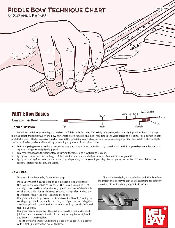 Fiddle Bow Techniques Chart Book | Reverb