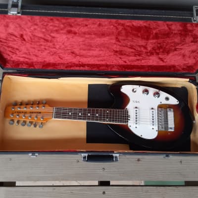 Vintage Circa 1968 Vox Mando Guitar 12-String Electric Octave Guitar w/ Hardshell Case! Italy, Rare Model! image 3