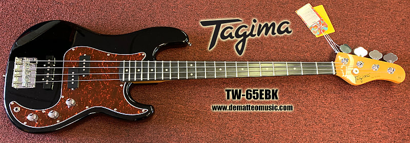 Tagima TW-65EBK 4-String Electric Bass Guitar (Black) image 1