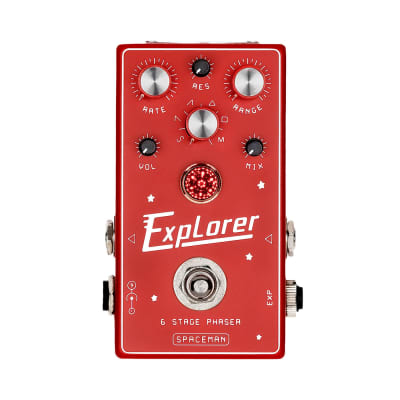 Spaceman Explorer 6 Stage Analog Optical Phaser Guitar Effects Pedal, Red image 1