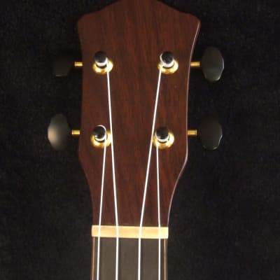 Bruce Wei Carved ARCHTOP Solid Spruce, Curly Maple, Walnut Tenor Ukulele, Floral Inlay UAC17-2037 image 2