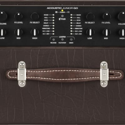Fender Acoustic Junior Go Battery-Powered Acoustic Guitar Combo Amplifier, 100W, Dark Brown image 4