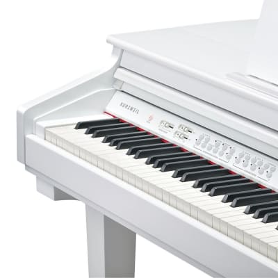 KURZWEIL KAG-100-WHP White Digital Fully Weighted Hammer Action Bluetooth Grand Piano with Bench image 4