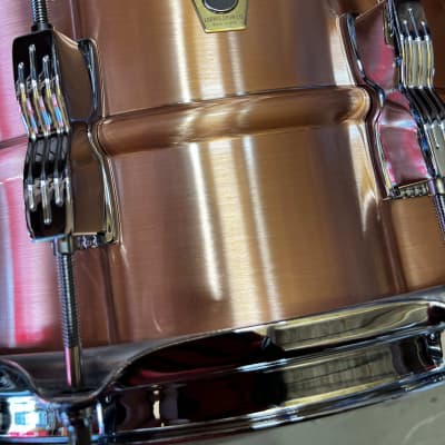 Ludwig LC654B Acro Copper 6.5x14" 10-Lug Snare Drum 2020 - 2023 - Brushed Copper image 2