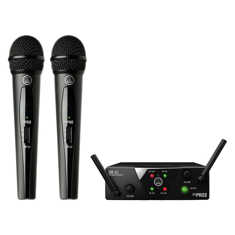 AKG WMS40 Mini2 Dual Vocal Set Wireless Microphone System, Band B & D image 1