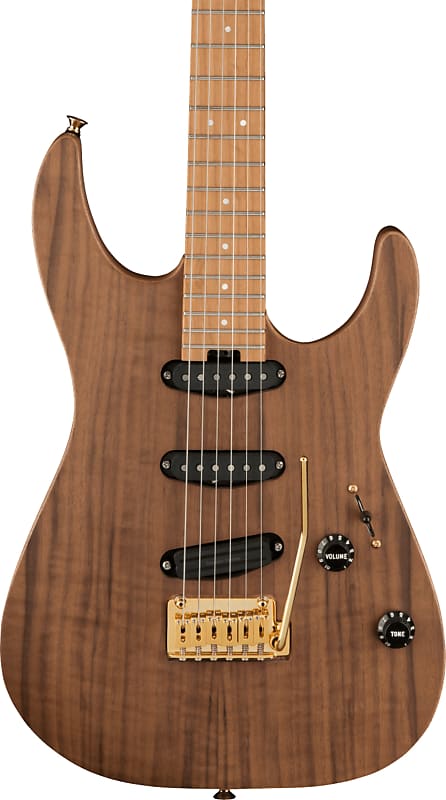 Charvel Pro-Mod DK22 SSS 2PT CM Mahogany with Walnut Electric Guitar, Natural image 1