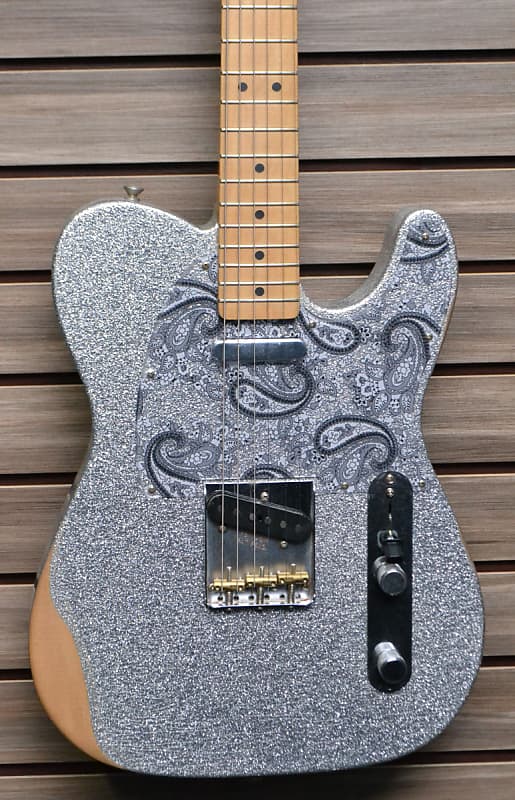 Fender Brad Paisley Road Worn Telecaster Electric Guitar Silver Sparkle image 1