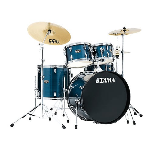 Tama Imperialstar 5-Piece Drum Kit with Meinl HCS Cymbals (Carton A, Hairline Blue) Bundle with Tama Imperialstar 5-Piece Drum Kit with Meinl HCS Cymbals (Carton B, Hairline Blue)	(2 Items) image 1