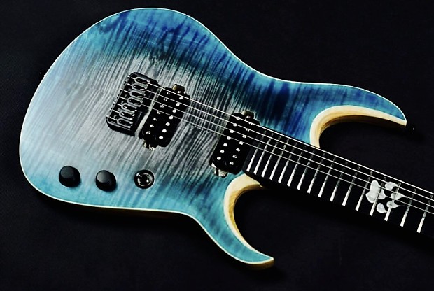 2016 Blackat Guitars DC 7 Blue Black Burst 7 string Skervesen