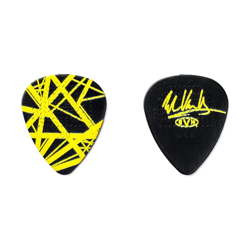 Dunlop EVH Eddie Van Halen VHII Bumblebee Player's Pack - 6 Black & Yellow Striped Guitar Picks image 1