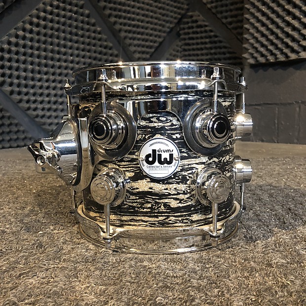 DW  Collector's Series Maple VLT 7x8" Rack Tom in Black Oyster Glass Finish W/Protection Racket Bag image 1