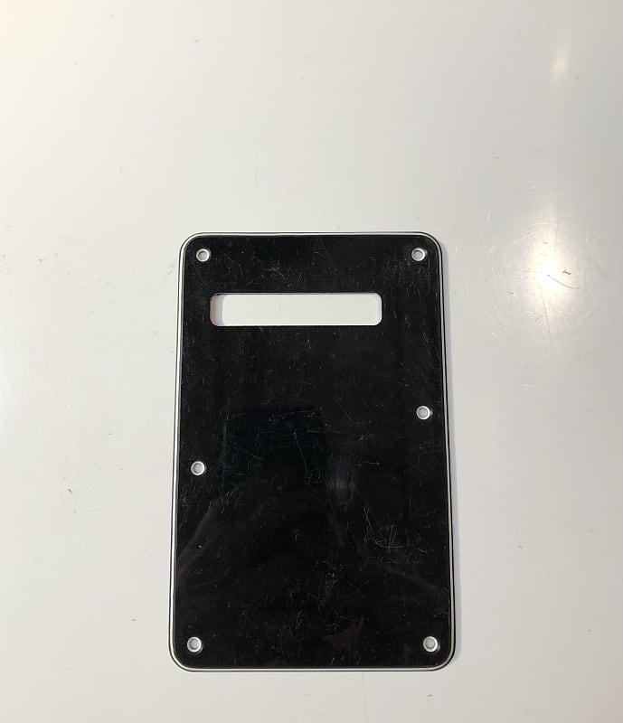 Stratocaster Modern Style Back Plate Tremolo Cover Black | Reverb