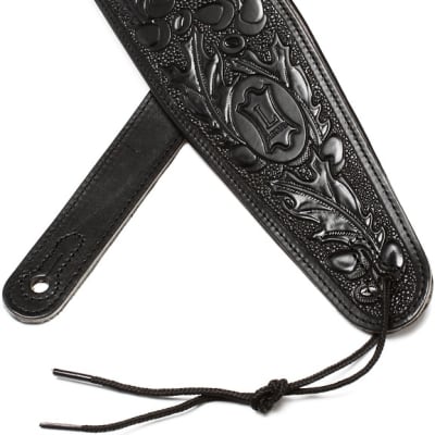 Levy's PM44T01 Leather Guitar Strap - Black (PM44T01Blkd1) | Reverb