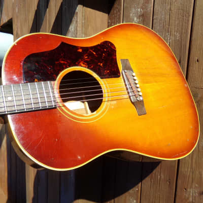 1965 Gibson J-45 - Cherry-red dark sunburst, fully original, good condition image 21
