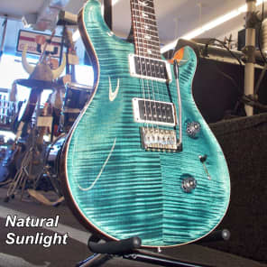 PRS Custom 24  Ten Top Custom Color Slate Blue with Matching Flamed Maple Neck and Natural Back image 1