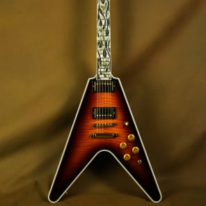 Gibson Flamethrower Flying V Ultima Bourbon Burst Custom Electric Guitar image 1