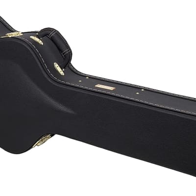 Crossrock Acoustic Bass Guitar Hard Case, Vinyl Leatherette With a Semi-Vintage Look, Black image 2