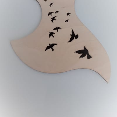 Acoustic Guitar Custom Wood Flying Birds Pickguard - Free USA Shipping for sale