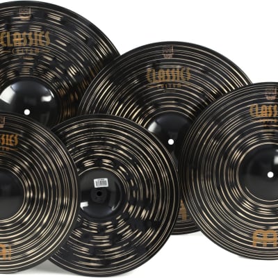 Meinl Cymbals Classics Custom Dark Set - 14/16/20 inch - with Free 18 inch Crash  Bundle with RTOM Moongel Drum Damper Pads - Blue (6-pack) image 3
