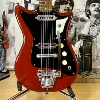 1961 Burns Sonic Model 1886 in Cherry Red finish, Built in the UK w/Orig Woven Bag & Leather Strap for sale