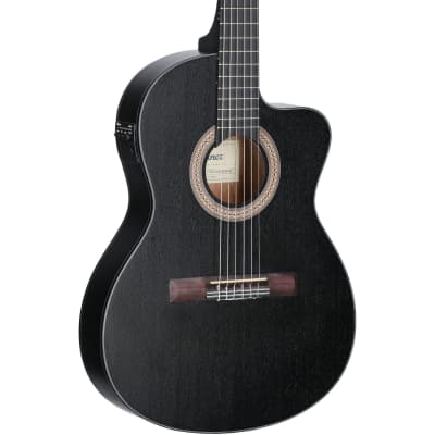 Ibanez GA5MHTCE Classical Acoustic-Electric Guitar, Weathered Black image 1