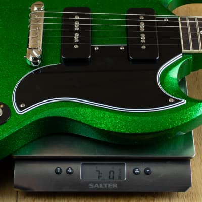 Gibson Custom 1963 SG Special Reissue Lightning Bar Gloss Green Sparkle 500683 image 6