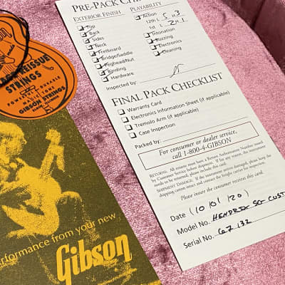 Gibson Custom Limited Edition Jimi Hendrix 1967 SG Custom 2020 Aged Polaris White image 19