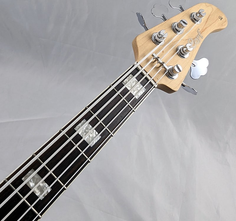 CORT GB75 Jazz / MM 5-String Bass w/Gig Bag - White Blonde Ash, 34