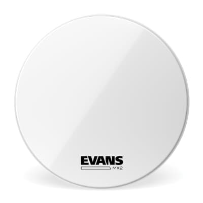 Evans MX2 White Marching Bass Drum Head, 32 Inch image 1