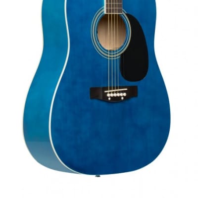 Stagg Blue Dreadnought Acoustic Guitar w/ basswood Top for sale