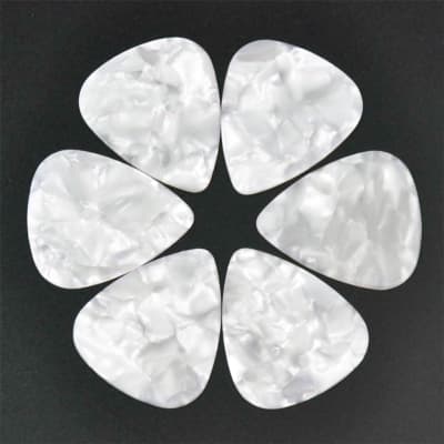 Celluloid White Pearl Guitar Or Bass Pick - 0.71 mm Medium Gauge - 351 Shape - 3 Pack New image 2