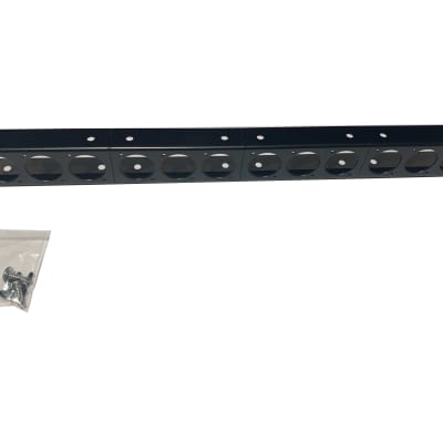 Black solderless 12 Jack bracket and screws for pedalboards, rack enclosures for sale