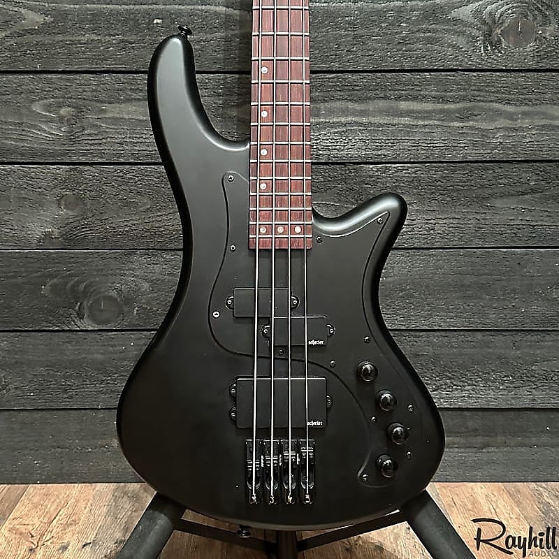 Schecter Stiletto Stealth 4 String Electric Bass Guitar Satin Reverb