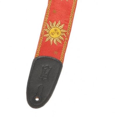 Levys MPJG 2 inch Jacquard Weave Guitar Strap with Sun Pattern Red Sun
