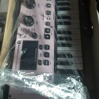only one ever made *** ultra rare *** Pink Novation Morodernova Sia edition 1/1 April 2015 Pink and white text with gold green changing decals on wood paneling image 1
