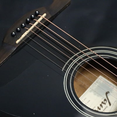 2011 made Solid Spruce top High quality Acoustic Guitar Jamse JF-400 Black image 5