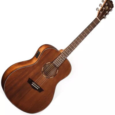 Washburn WLO12SE Woodline 10 Series Orchestra Body Solid Mahogany 6-String Acoustic Electric Guitar image 4