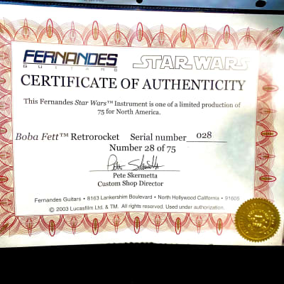 Fernandes BOBA FETT  Retrorocket Star Wars Limited Edition Electric Guitar SN# 28 2003- Rare Find image 10