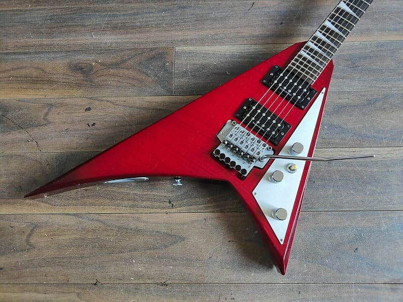 1996 Grover Jackson Japan Rhoads Flying V (Flame Red)